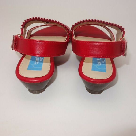 New in Box Comfort Corner Red Sandals Low Heel Women's 7M - Picture 5 of 11